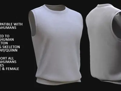 Tshirt 16 - All MH Bodies - UE5 Skeletons - Rigged Low-poly 3D model