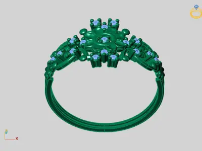 Womens Diamond Signet Ring Women Rings 3dmodels 3D print model 3D print model 44