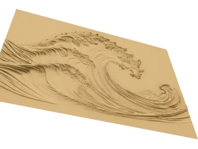 modern panel wall decor set wall relief mural CNC 100 3D model