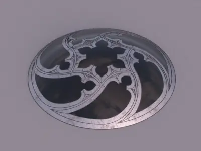 Dome with hexagonal pattern glass and steel structure Low-poly 3D model