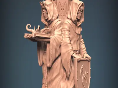 Dark Cultists of Zinn Candle Holder 3D Printable Sculpt 3D print model