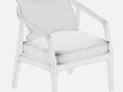 Audra Rattan Back Chair 3D model