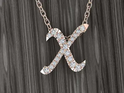 Jewelry Alphabet Pendant X 3D print model