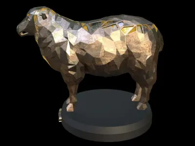Steampunk Sheep Low-poly 3D model