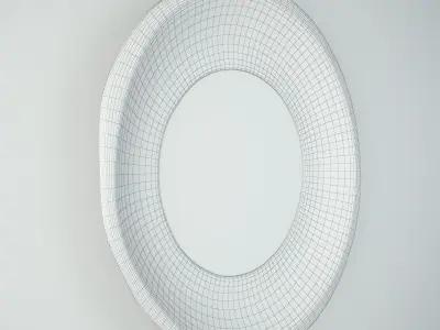Old Javanese Teak Mirror 3D model