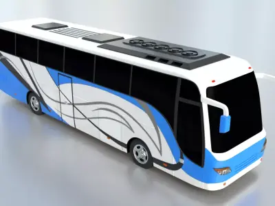 White Motorcoach 3D model
