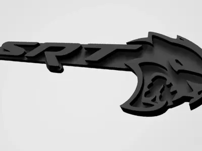 Dodge Challenger or Charger Hellcat Badges 3D model