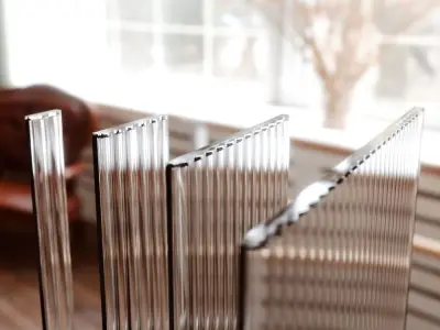 Fluted Glass Panes 01 Low-poly 3D model