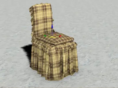 Modern Fabric Decorated chair 3D model