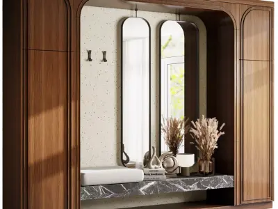 Hallway in a Neoclassical Wardrobe style 18 3D model