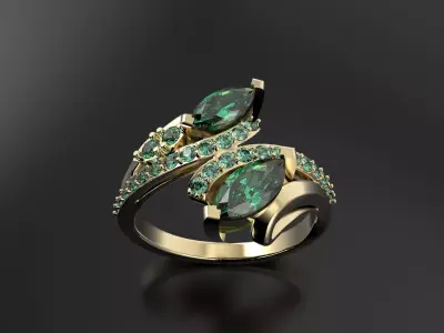 2 Marquis ring  3D print model