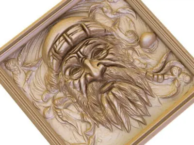  A Face Carved by Time  an Embossed Ode to Aging and Wisdom 3D model