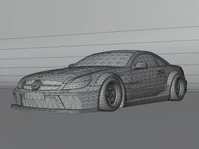 CAR - Mercedes sl65 amg with interior Low-poly 3D model