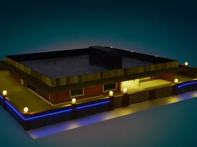Modern Luxury Bungalow  Architectural 3d Model Game Ready 3D model