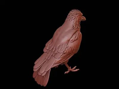 Crow Animal Sculpture 3D print model