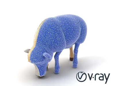 Fluffy Grazing Sheep model pack Low-poly 3D model