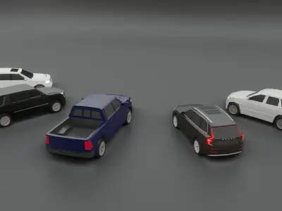 SUV low-poly pack 3D models  Low-poly 3D model