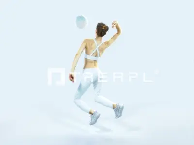 Beauty 17M Jumping Smashing Sports Volleyball Woman Low-poly 3D model