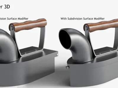 Charcoal Clothes Iron Low-poly 3D model