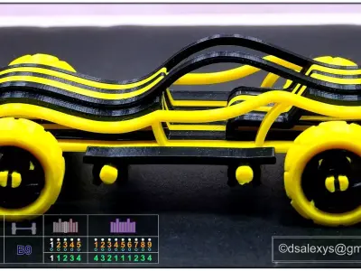 Toy cars kit for 3D printing TC04B9 3D model