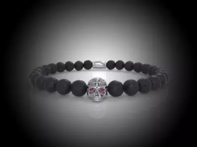 Stylish Skull Beads Bracelet -Firenze Collection- Skull - Spacer 3D print model