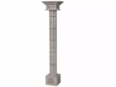 Column post with square base Low-poly 3D model purchase