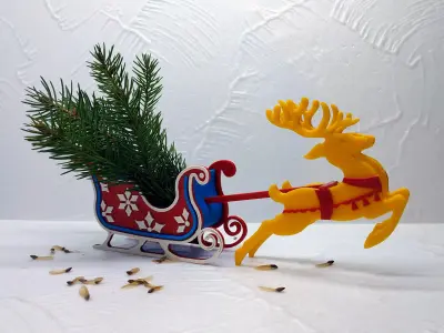 Flying Christmas Deer 3D print model