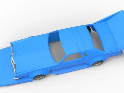 Shell and wheels Bosozoku style car Scale 1 to 25 3D print model