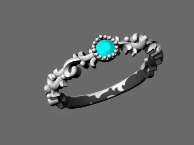 jewelry tree branch vine stem luxury diamond gold ring 3d model 3D print model