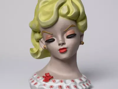 Vintage woman bust decoration 3D print model buy