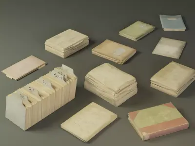 Paper stuff pack Low-poly 3D model