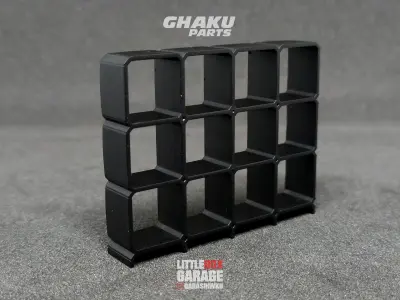 wheels rim rack display stand 12 box for diecast 64 scale 3D print model