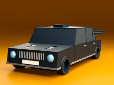 Sport car Low-poly 3D model