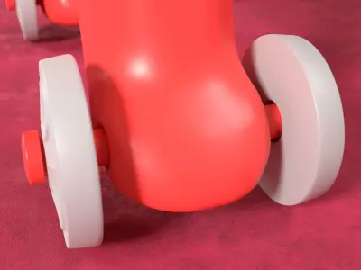 Articulated Vintage Horse on Wheels Toy 3D print model