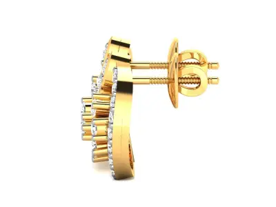 Women Studs Earrings 3dm STL FBX OBJ Render Detail 3D print model