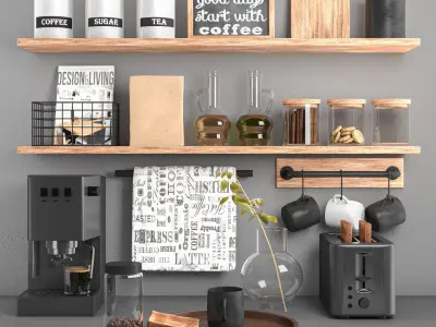 kitchen decor set 3D model