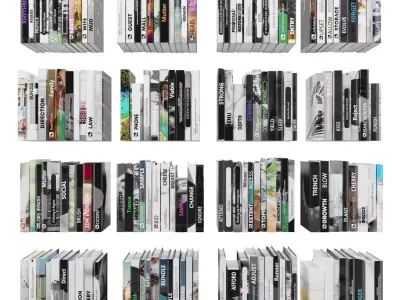 Books 150 pieces 4-8-1 Low-poly 3D model