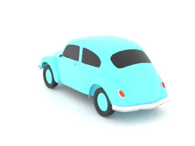 Old Car low-poly  3D model  Free low-poly 3D model