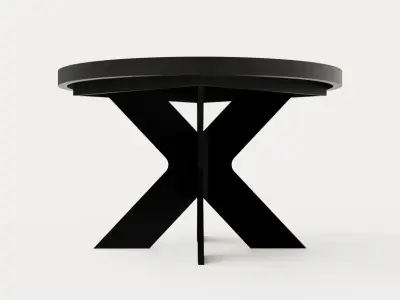 Telma Extensionable Dining Table 120 Cm Around Black Low-poly 3D model
