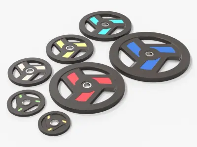 Set of weight plates 04 3D model