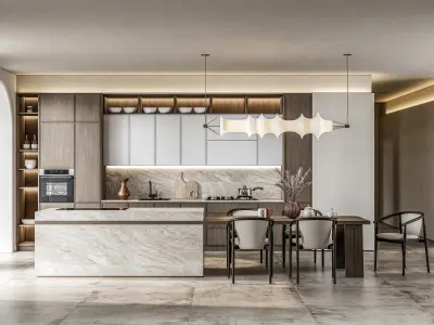 Kitchen Modern interior 0025 3D model