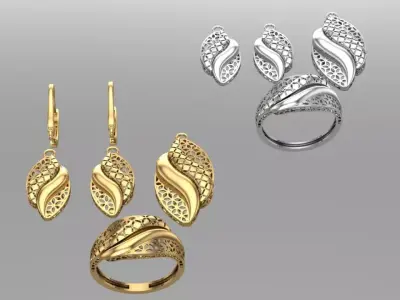 Gold half set fusion cut 1 3D print model
