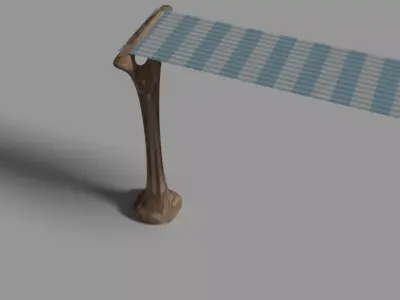 Cloth wooden pole with stripe Free low-poly 3D model