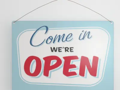 Vintage open sign 3D model