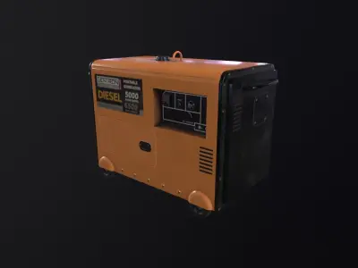 Diesel Generator 3D Model Low-poly 3D model
