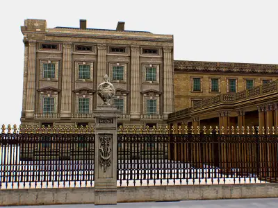 Residence and Administration Buckingham Palace 3d models Low-poly 3D model