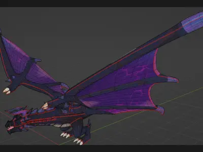 Low Poly Stylized Wyvern Low-poly 3D model