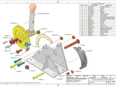 P-39 Airacobra Oil Shutter Control Quadrant 3D print model