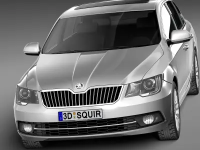 Skoda Superb sedan 2014 3D model