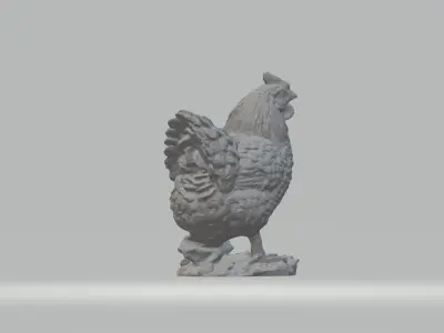 Hen Sculpture 3D print model